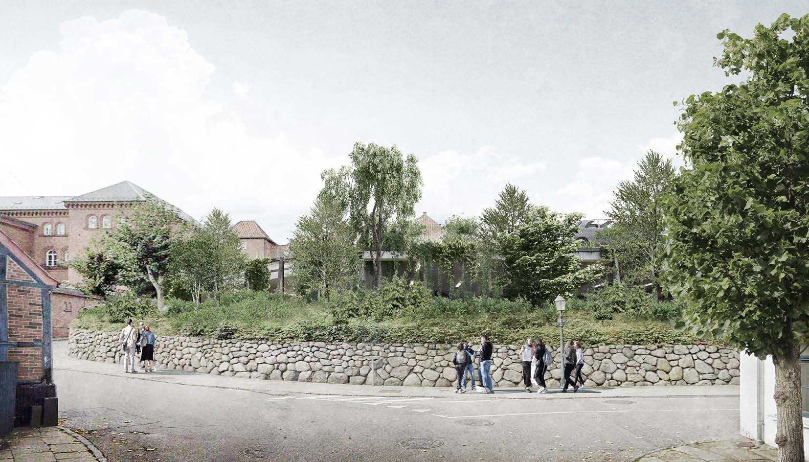 Illustration af gade i Domkirkevarteret